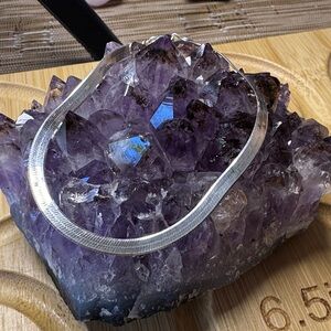 Flat Italy Sterling Silver Bracelet. 925